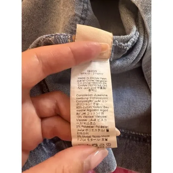 Forever 21 Shift Dress Sleeveless Denim Blue Women's XS High Neck - Picture 6 of 7